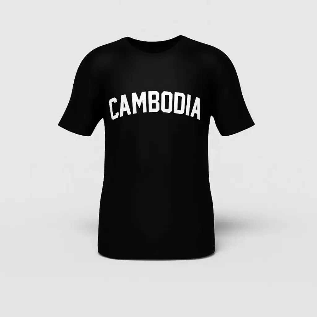 CamboLove – T‑Shirt Cambodia : Black/White